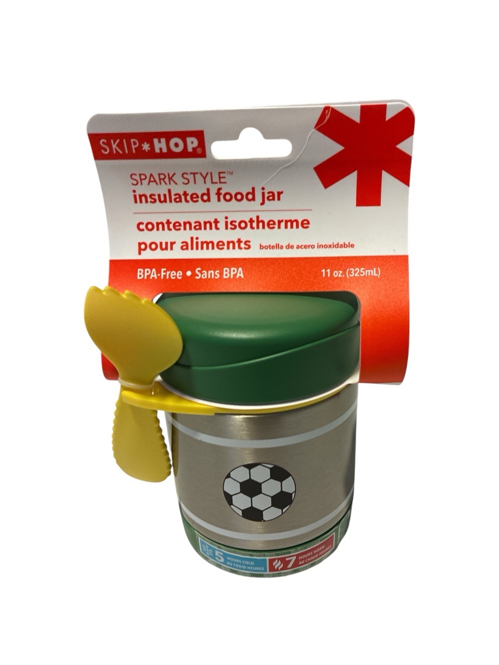 Skip Hop Spark Style Insulated Food Jar - Green & Yellow 11oz new